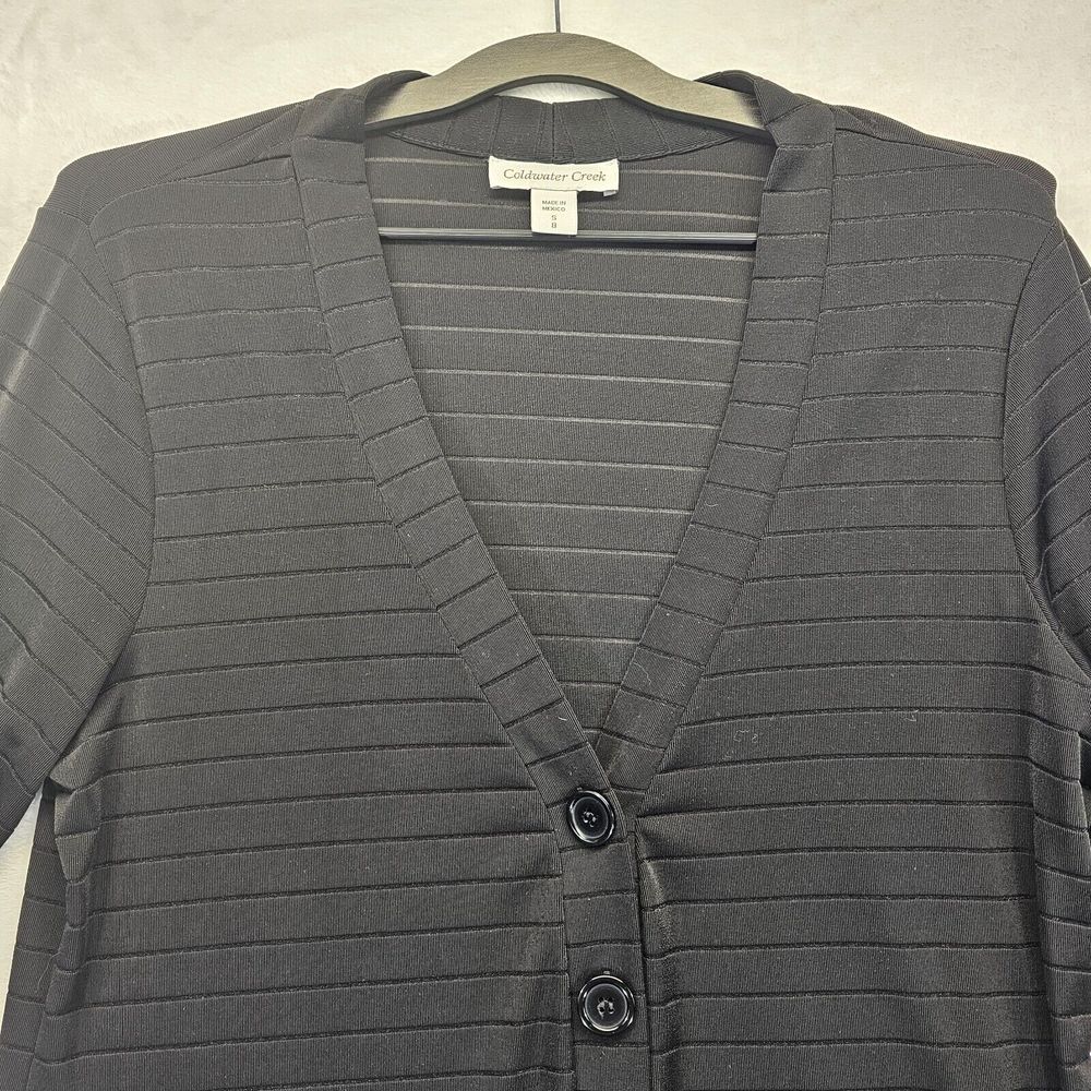 Coldwater Creek Womens Small Black Long Sleeve Button Front Cardigan‎ Sweater 8 - Picture 3 of 8